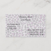 Lila Leopard-Mode-Butike-Geschäfts-Karte Visitenkarte (Rückseite)