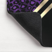 Lila Leopard - Monogramm Mousepad (Ecke)