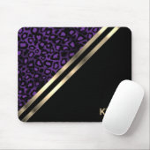 Lila Leopard - Monogramm Mousepad (Mit Mouse)