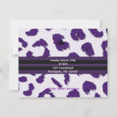 Lila Leopard Muster Bridal Dusche Einladung (Rückseite)