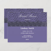 Lila Leopard Muster Bridal Dusche Einladung (Vorne/Hinten)