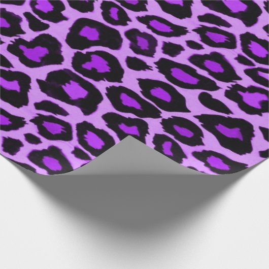 Lila Leopard-Muster Geschenkpapier (Ecke)