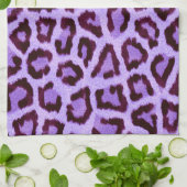 Lila Leopard-Muster Geschirrtuch (Gefaltet)