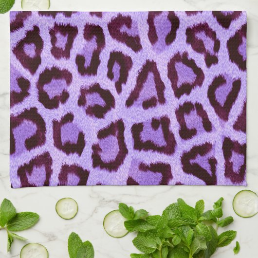 Lila Leopard-Muster Geschirrtuch (Gefaltet)