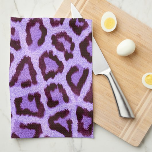 Lila Leopard-Muster Geschirrtuch (Viertel Falte)