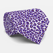 Lila Leopard-Muster Krawatte (Gerollt)