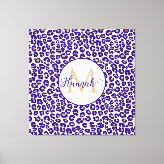 Lila Leopard-Muster Leinwanddruck (Vorderseite)