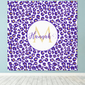Lila Leopard-Muster Leinwanddruck (Insitu (Holzboden))