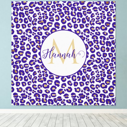 Lila Leopard-Muster Leinwanddruck (Insitu (Holzboden))