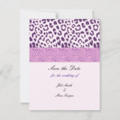 Lila Leopard Muster Save the Date (Vorderseite)