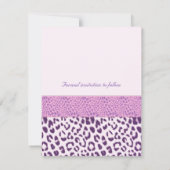 Lila Leopard Muster Save the Date (Rückseite)