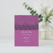 Lila Leopard-Muster Save-the-Date Save The Date (Stehend Vorderseite)