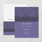 Lila Leopard-Muster Save-the-Date Save The Date (Vorne/Hinten)