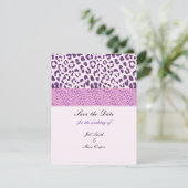 Lila Leopard-Muster Save-the-Date Save The Date (Stehend Vorderseite)