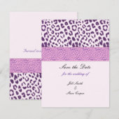 Lila Leopard-Muster Save-the-Date Save The Date (Vorne/Hinten)