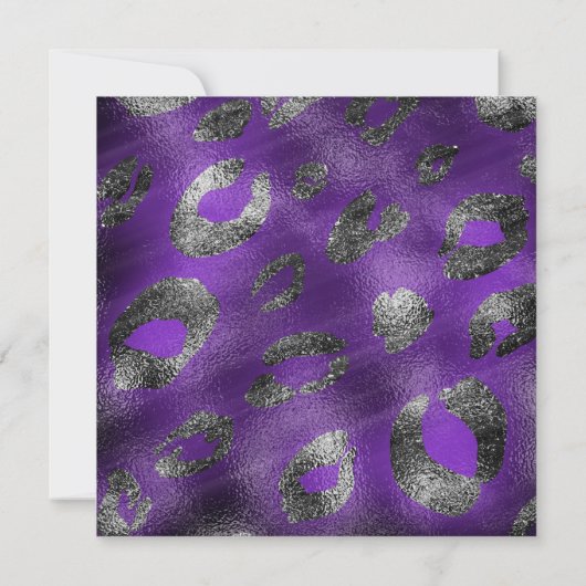 Lila Leopard-Party Einladung (Rückseite)