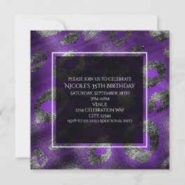 Lila Leopard-Party Einladung