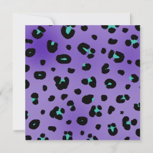 Lila Leopard-Party Einladung (Rückseite)