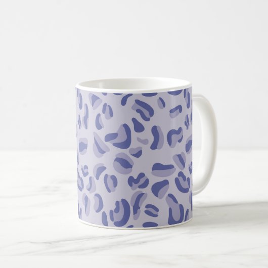 Lila Leopard Pattern Lavendel Kaffeetasse (VorderseiteRechts)