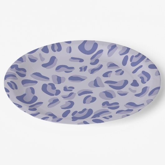 Lila Leopard Pattern Lavendel Pappteller (Schrägansicht)