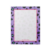 Lila Leopard Personalisiert Notepad Notizblock (Rotiert)