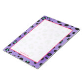 Lila Leopard Personalisiert Notepad Notizblock (angewinkelt)