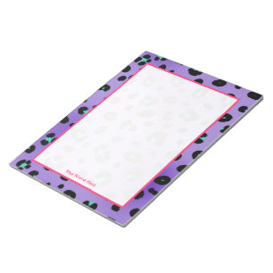 Lila Leopard Personalisiert Notepad Notizblock