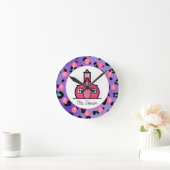 Lila Leopard-Personalisierte Uhr für Lehrer (Zuhause)