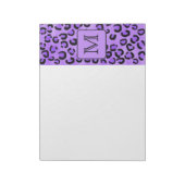 Lila Leopard Print Custom Monogram. Notizblock (Rotiert)