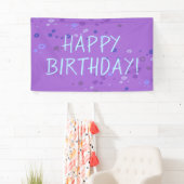 Lila Leopard Print "Happy Birthday" Party Banner (Insitu)