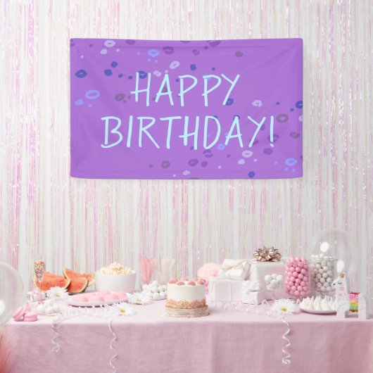 Lila Leopard Print "Happy Birthday" Party Banner (Party)
