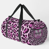 Lila Leopard-Print Monogram Große Duffel-Tasche Duffle Bag (Rechte Ecke)