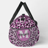Lila Leopard-Print Monogram Große Duffel-Tasche Duffle Bag (Rechts)
