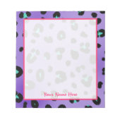 Lila Leopard Print Personalisiert Notepad Notizblock (Vorderseite)