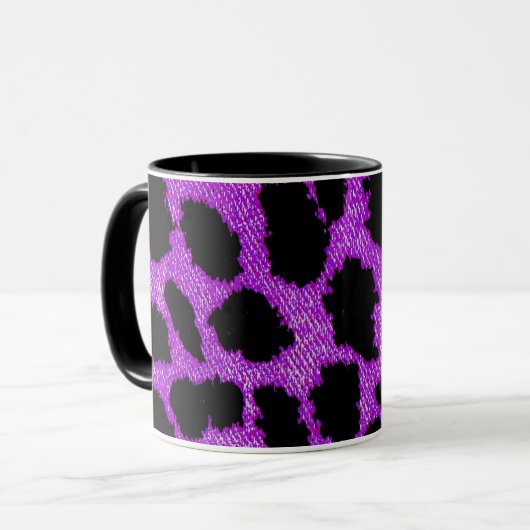 Lila Leopard Tasse (Vorderseite Links)