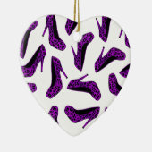 Lila Leopard-Tierdruck-hohe Fersen-Schuh-Druck Keramikornament (Rechts)