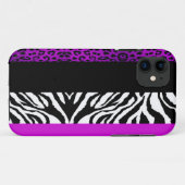 Lila Leopard-und Zebra-kundenspezifischer Case-Mate iPhone Hülle (Rückseite (Horizontal))
