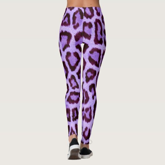 Lila Leoparden-Leggings Leggings (Rückseite)