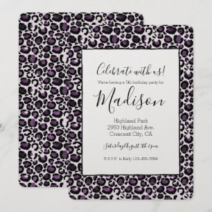 Lila Leopardendruck Einladung