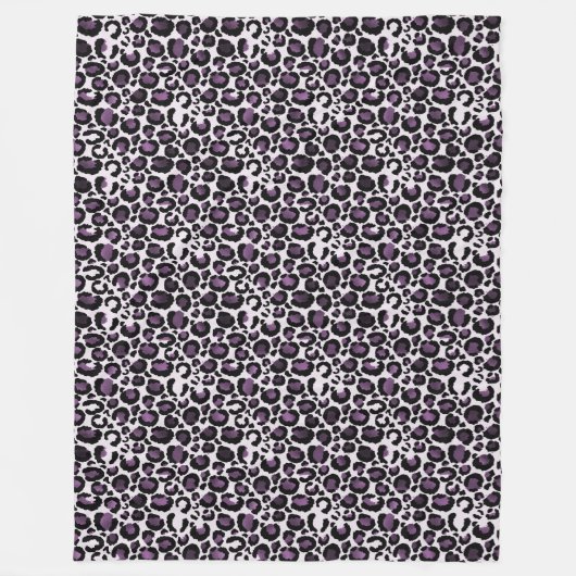 Lila Leopardendruck Fleecedecke (Vorderseite)