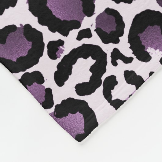 Lila Leopardendruck Fleecedecke (Ecke)