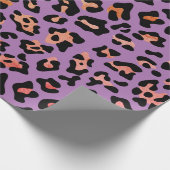 Lila Leopardendruck Geschenkpapier (Ecke)