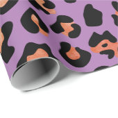 Lila Leopardendruck Geschenkpapier (Rolleneckpunkt)