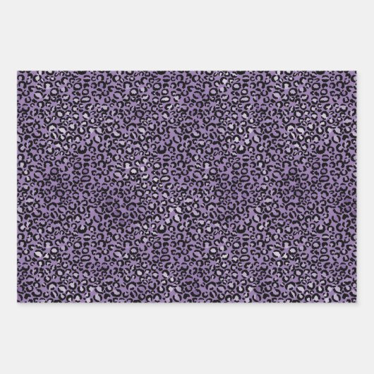 Lila Leopardendruck Geschenkpapier Set (Vorderseite 2)