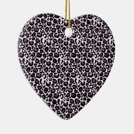 Lila Leopardendruck Keramik Ornament (Rechts)