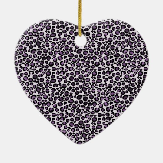 Lila Leopardendruck Keramik Ornament (Hinten)