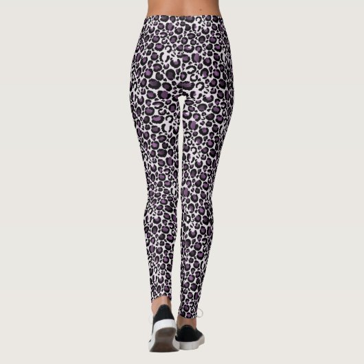 Lila Leopardendruck Leggings (Rückseite)