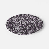 Lila Leopardendruck Pappteller (Schrägansicht)