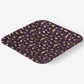 Lila Leopardendruck Pappteller (Gewinkelt)