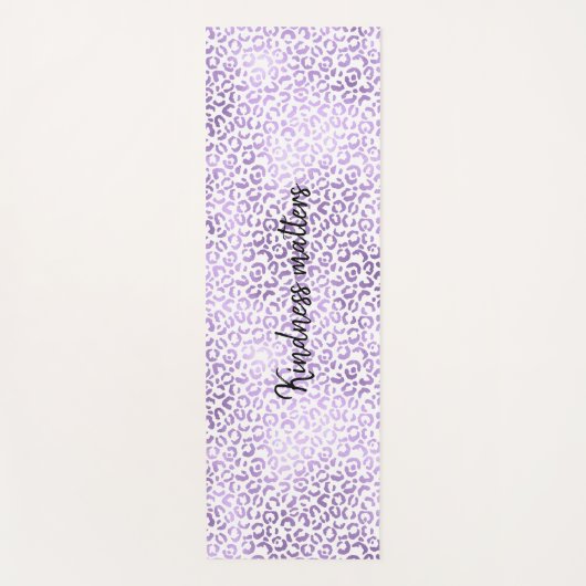 Lila Leopardendruck personalisiert Yogamatte (Vorderseite)